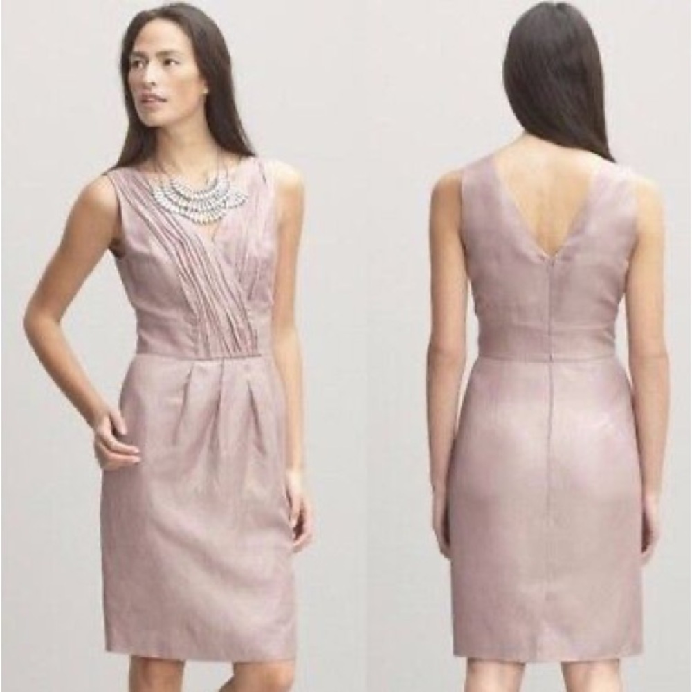 NWT Banana Republic Bianca Warm Mauve Sleeveless Sheath Dress Size 6 Petite